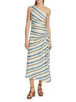 Carolyn Striped One-Shoulder Maxi Dress