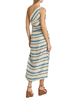 Carolyn Striped One-Shoulder Maxi Dress