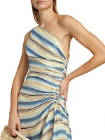 Carolyn Striped One-Shoulder Maxi Dress