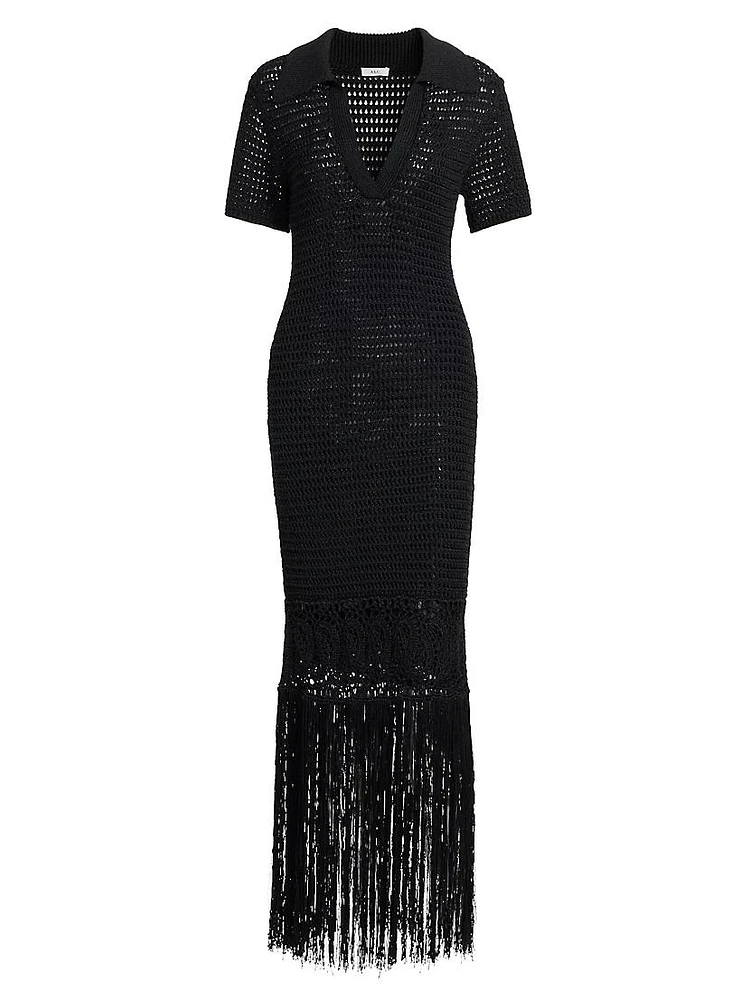 Valerie Crochet Fringe Maxi Dress