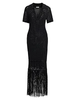 Valerie Crochet Fringe Maxi Dress