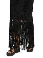 Valerie Crochet Fringe Maxi Dress