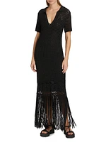 Valerie Crochet Fringe Maxi Dress