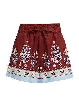 Emmett Linen Brocade Shorts