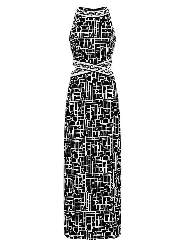 Diane von Furstenberg Zeus Logo & Chain-Link Midi-Dress | The Summit