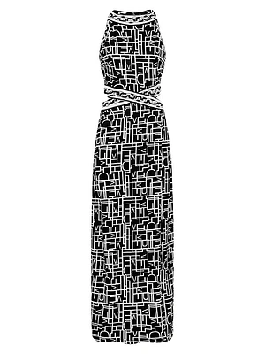 Zeus Logo & Chain-Link Midi-Dress