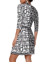 Hera Logo & Chain-Link Mini Wrap Dress