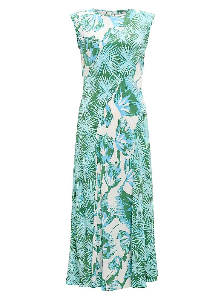 Sunniva Trees Sleeveless Midi-Dress