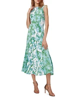 Sunniva Trees Sleeveless Midi-Dress