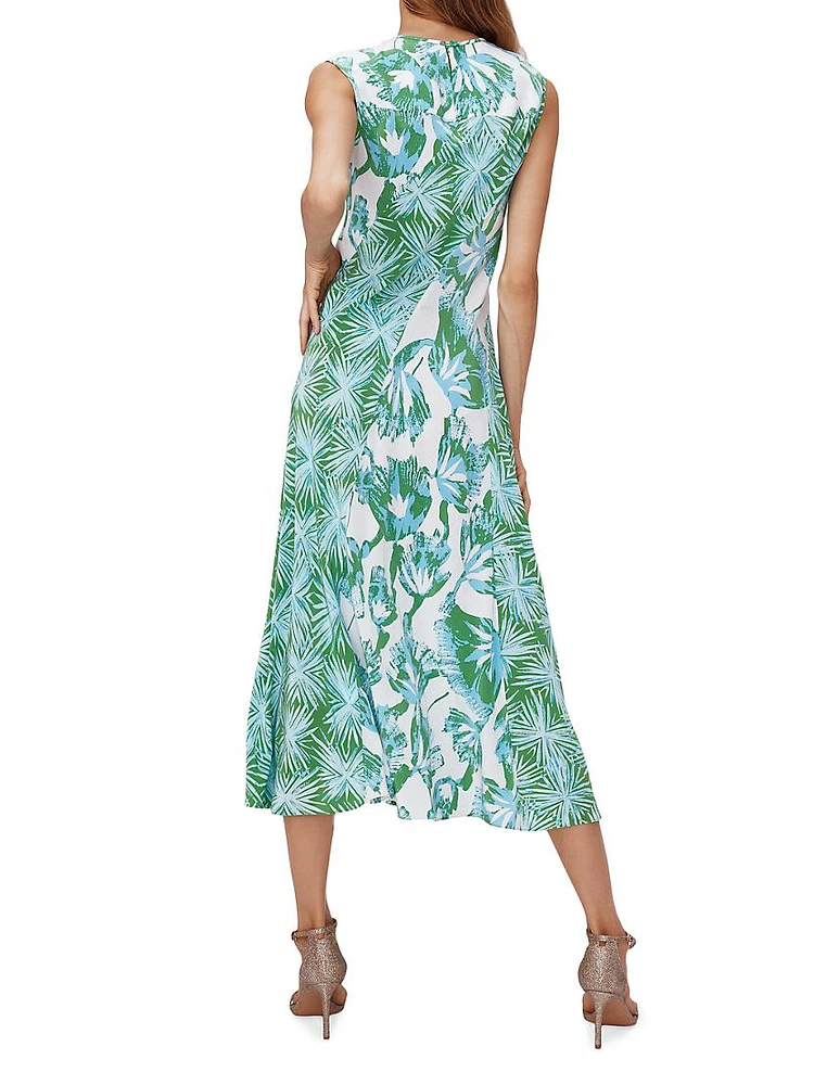 Sunniva Trees Sleeveless Midi-Dress