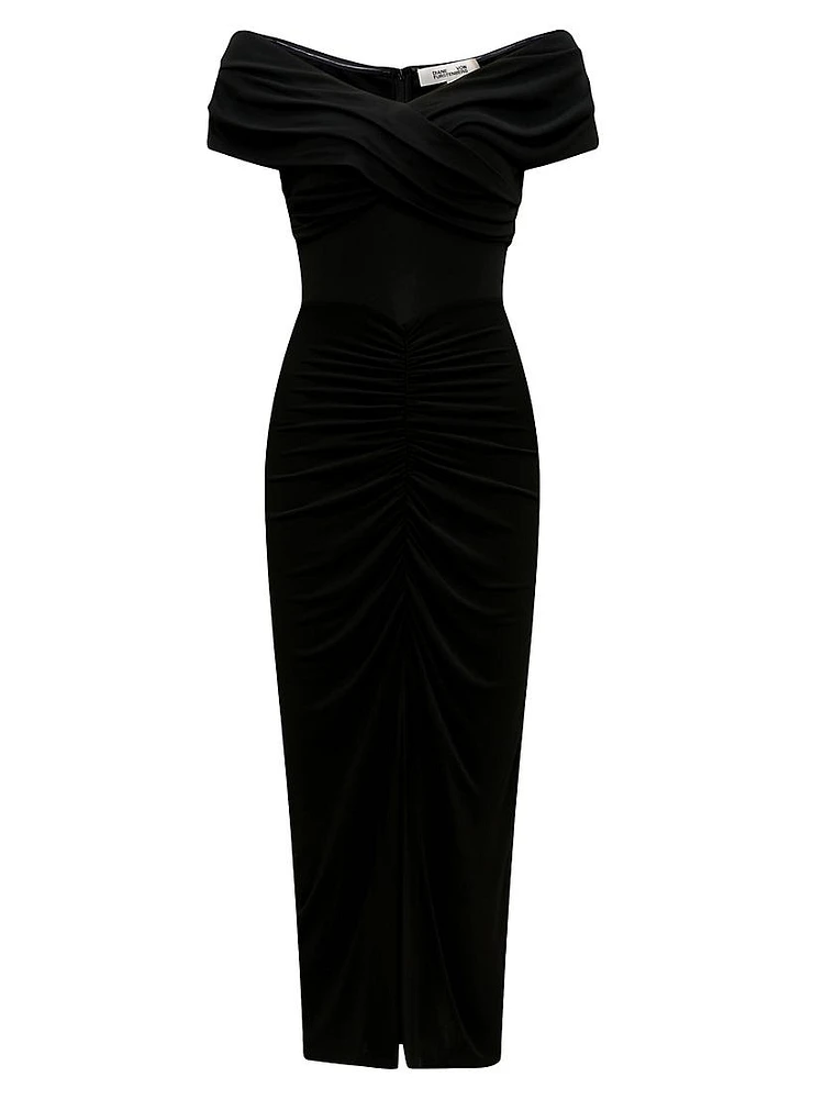 Stephen Ruched Midi-Dress