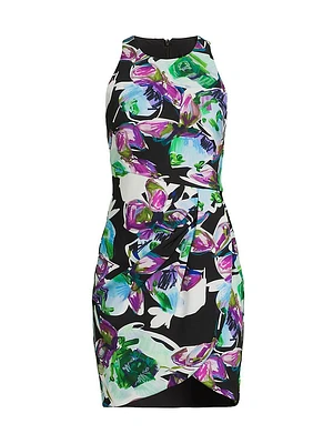 Brett Abstract Floral Minidress