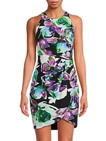 Brett Abstract Floral Minidress