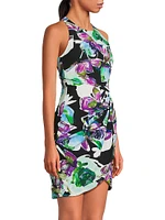 Brett Abstract Floral Minidress