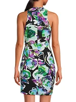 Brett Abstract Floral Minidress