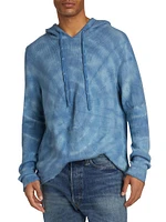 Circles Of Blue Tie-Dye Cashmere Hoodie