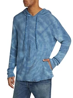 Circles Of Blue Tie-Dye Cashmere Hoodie