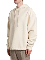 Stretch-Cotton Drawstring Hoodie