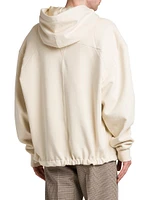 Stretch-Cotton Drawstring Hoodie