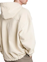 Stretch-Cotton Drawstring Hoodie