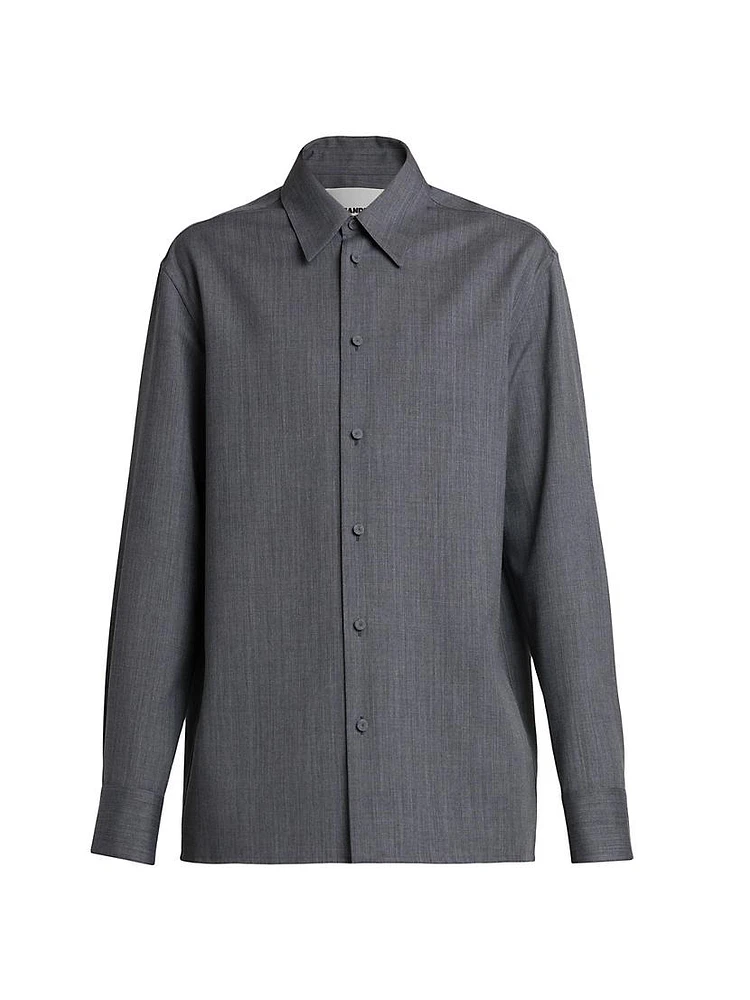 Wool Button-Front Shirt