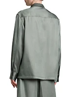 Satin Zip-Front Shirt