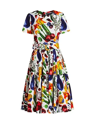 Rose Vegetable Cotton Shirtdress