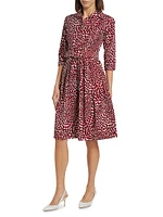 Audrey Three-Quarter Sleeve Midi-Shirtdress