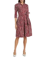 Audrey Three-Quarter Sleeve Midi-Shirtdress