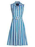 Audrey Terry Stripe Stretch Cotton Shirtdress