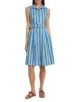 Audrey Terry Stripe Stretch Cotton Shirtdress