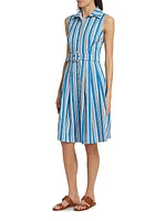 Audrey Terry Stripe Stretch Cotton Shirtdress