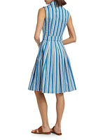 Audrey Terry Stripe Stretch Cotton Shirtdress