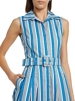 Audrey Terry Stripe Stretch Cotton Shirtdress