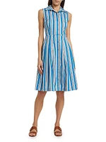 Audrey Terry Stripe Stretch Cotton Shirtdress