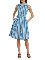 Audrey Terry Stripe Stretch Cotton Shirtdress