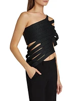 Sashi One-Shoulder Cut-Out Crop Top