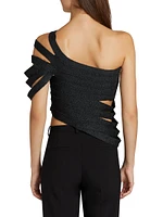 Sashi One-Shoulder Cut-Out Crop Top