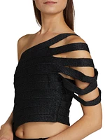 Sashi One-Shoulder Cut-Out Crop Top