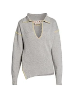 Wool-Cashmere Stitched Asymmetric Sweater