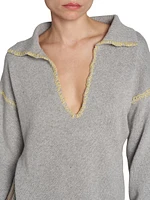 Wool-Cashmere Stitched Asymmetric Sweater