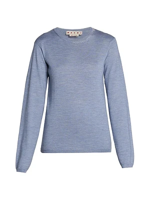 Wool-Silk Crewneck Sweater