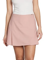 Pleated A-Line Miniskirt