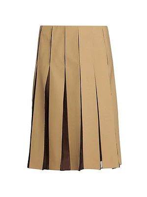 A-Line Pleated Midi-Skirt