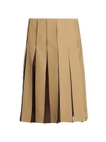 A-Line Pleated Midi-Skirt