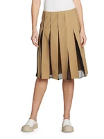 A-Line Pleated Midi-Skirt