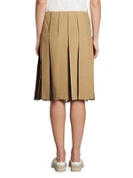 A-Line Pleated Midi-Skirt