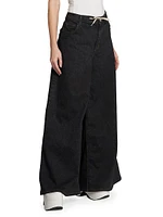 Drawstring Wide-Leg Palazzo Jeans