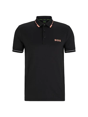 Slim-Fit Polo Shirt with Contrast Logos