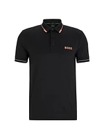 Slim-Fit Polo Shirt with Contrast Logos